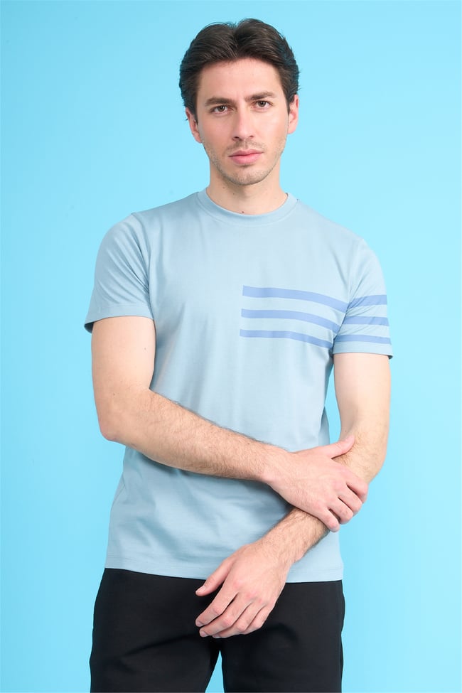 Çetinkaya Mentality 4522 Bisiklet Yaka Regular Modelli T-shirt Gri