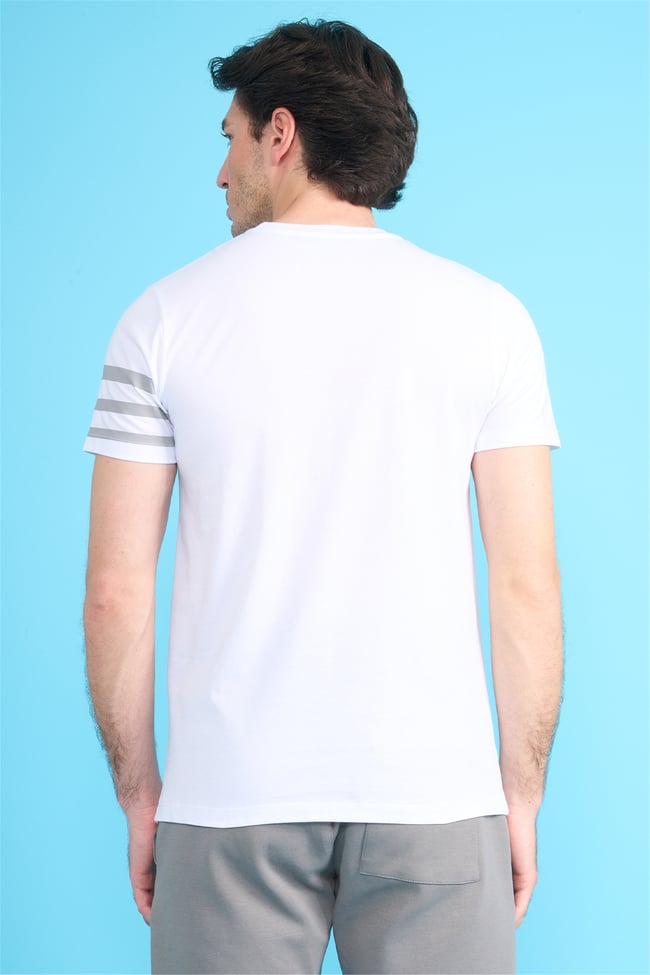 Çetinkaya Mentality 4522 Bisiklet Yaka Regular Modelli T-shirt Beyaz