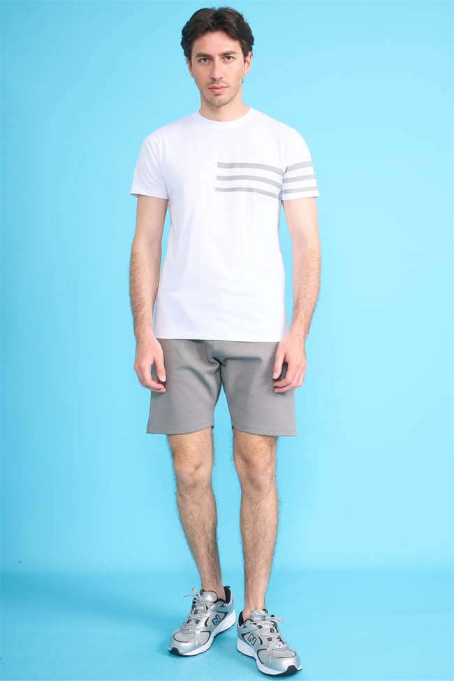 Çetinkaya Mentality 4522 Bisiklet Yaka Regular Modelli T-shirt Beyaz