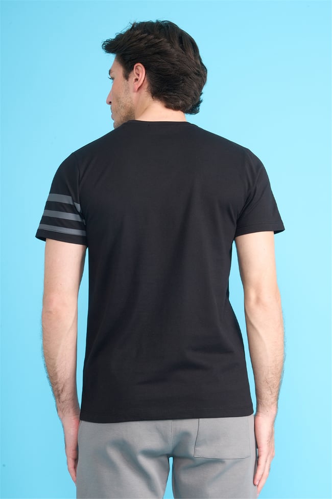 Çetinkaya Mentality 4522 Bisiklet Yaka Regular Modelli T-shirt Siyah