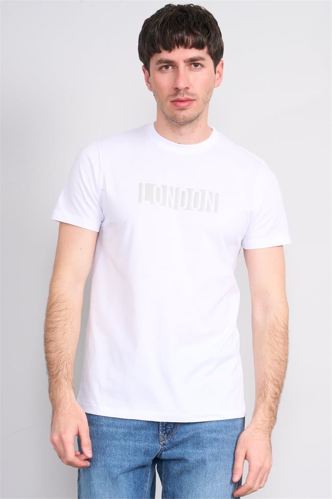 Çetinkaya Mentality 4526 Bisiklet Yaka Regular Modelli T-shirt Beyaz