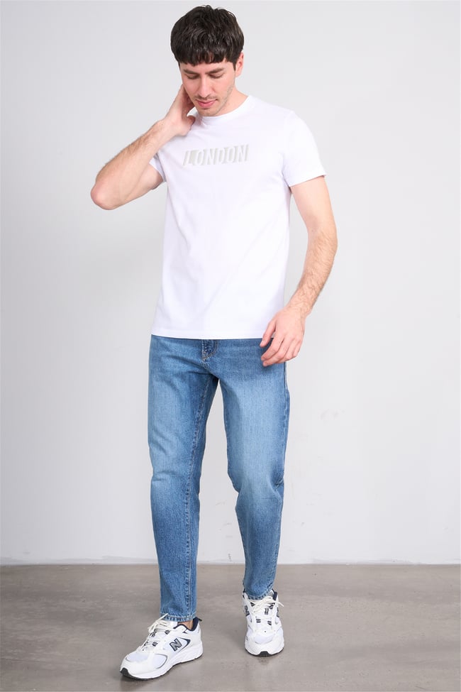 Çetinkaya Mentality 4526 Bisiklet Yaka Regular Modelli T-shirt Beyaz
