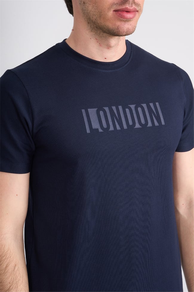 Çetinkaya Mentality 4526 Bisiklet Yaka Regular Modelli T-shirt Lacivert