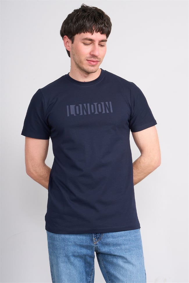 Çetinkaya Mentality 4526 Bisiklet Yaka Regular Modelli T-shirt Lacivert