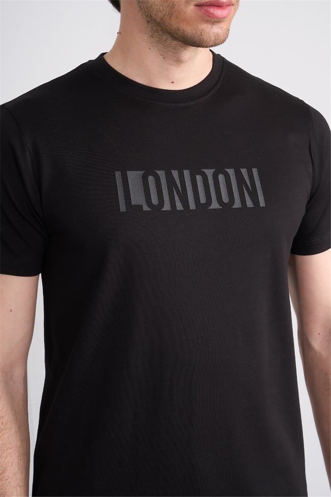 Çetinkaya Mentality 4526 Bisiklet Yaka Regular Modelli T-shirt Siyah
