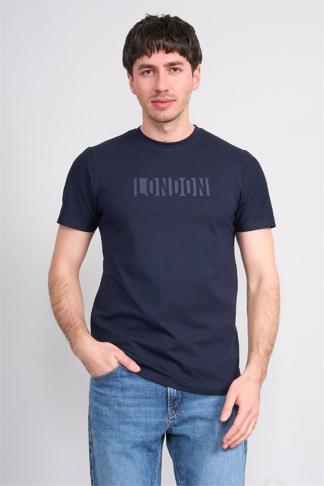 Çetinkaya Mentality 4526 Bisiklet Yaka Regular Modelli T-shirt Lacivert