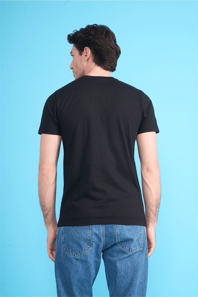Çetinkaya Mentality 4528 Bisiklet Yaka Regular Modelli T-shirt Siyah