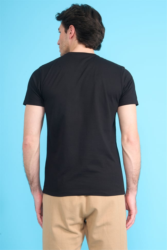 Çetinkaya Mentality 4529 Bisiklet Yaka Regular Modelli T-shirt Siyah