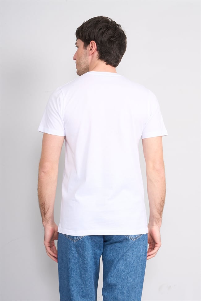 Çetinkaya Mentality 4529 Bisiklet Yaka Regular Modelli T-shirt Beyaz