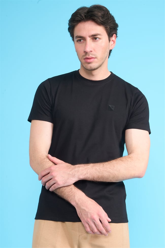 Çetinkaya Mentality 4529 Bisiklet Yaka Regular Modelli T-shirt Siyah
