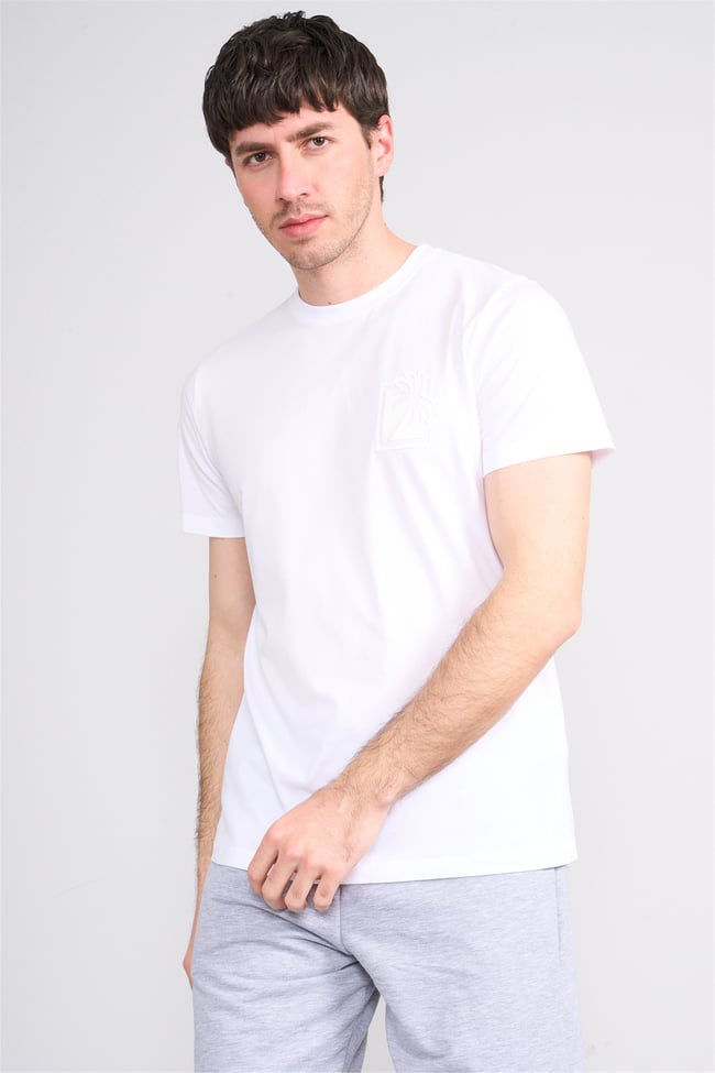 Çetinkaya Mentality 4532 Bisiklet Yaka Regular Modelli T-shirt Beyaz