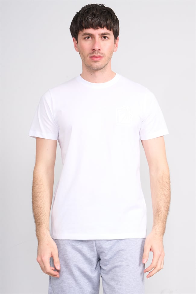 Çetinkaya Mentality 4532 Bisiklet Yaka Regular Modelli T-shirt Beyaz