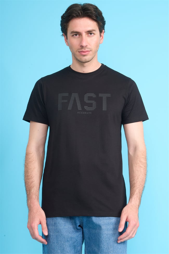 Çetinkaya Mentality 4534 Bisiklet Yaka Regular Modelli T-shirt Siyah