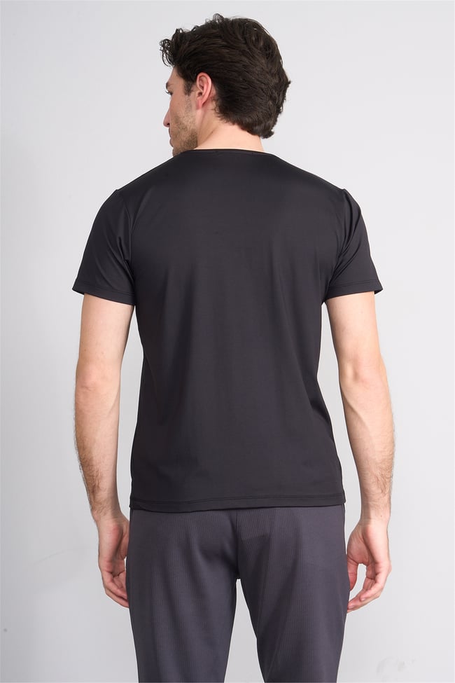 Çetinkaya Mentality 4538 Bisiklet Yaka Regular Basic T-shirt Siyah