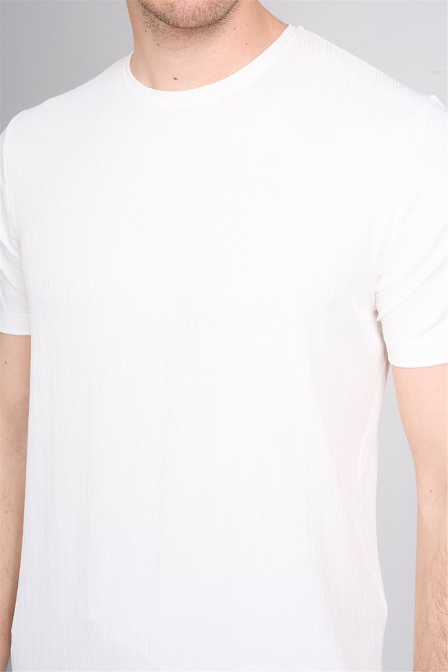 Çetinkaya Mentality 4539 Bisiklet Yaka Regular Modelli T-shirt Beyaz