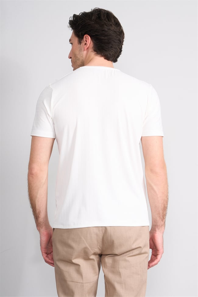 Çetinkaya Mentality 4539 Bisiklet Yaka Regular Modelli T-shirt Beyaz