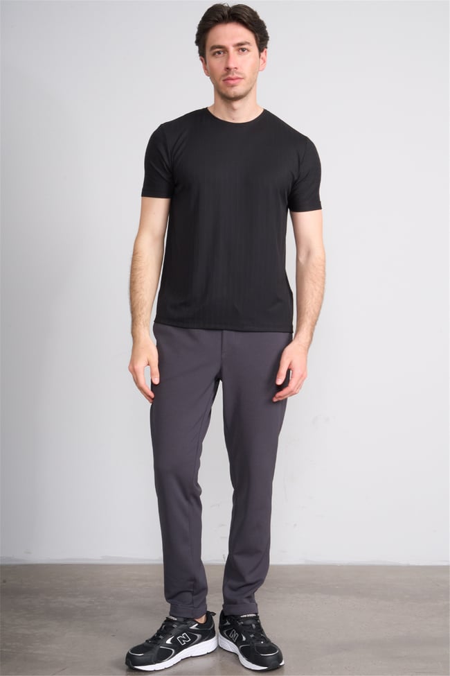 Çetinkaya Mentality 4539 Bisiklet Yaka Regular Modelli T-shirt Siyah