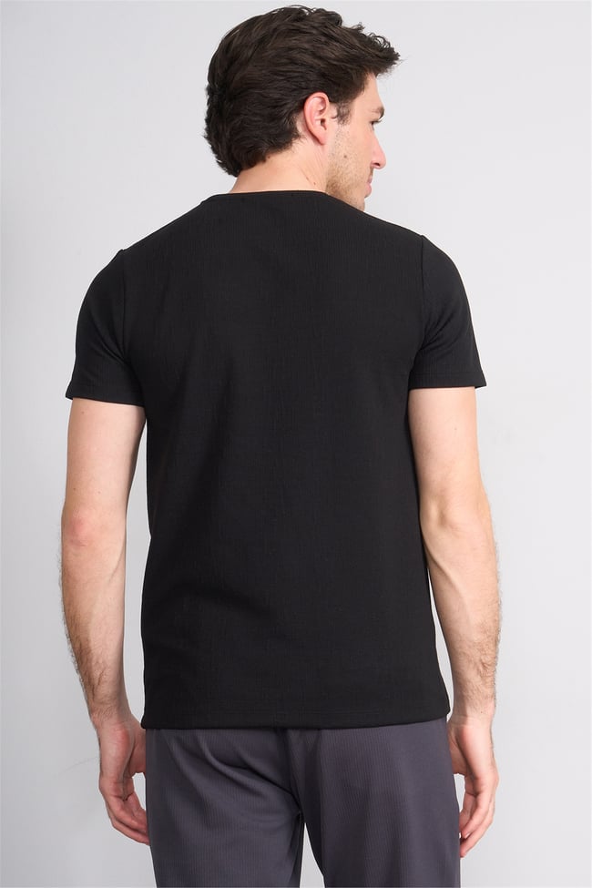 Çetinkaya Mentality 4544 Bisiklet Yaka Regular Modelli T-shirt Siyah