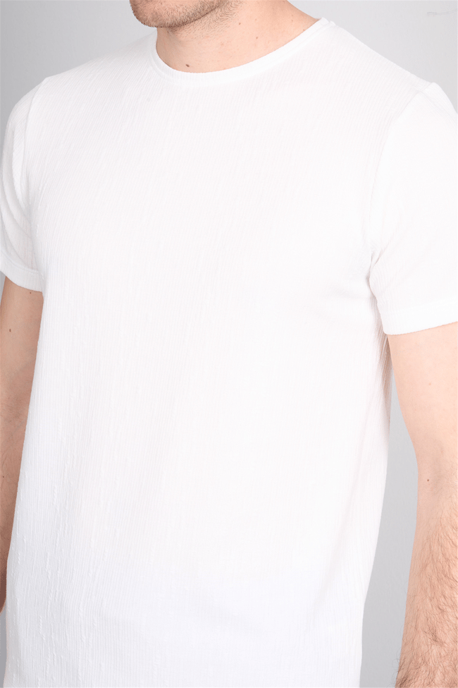 Çetinkaya Mentality 4544 Bisiklet Yaka Regular Modelli T-shirt Beyaz