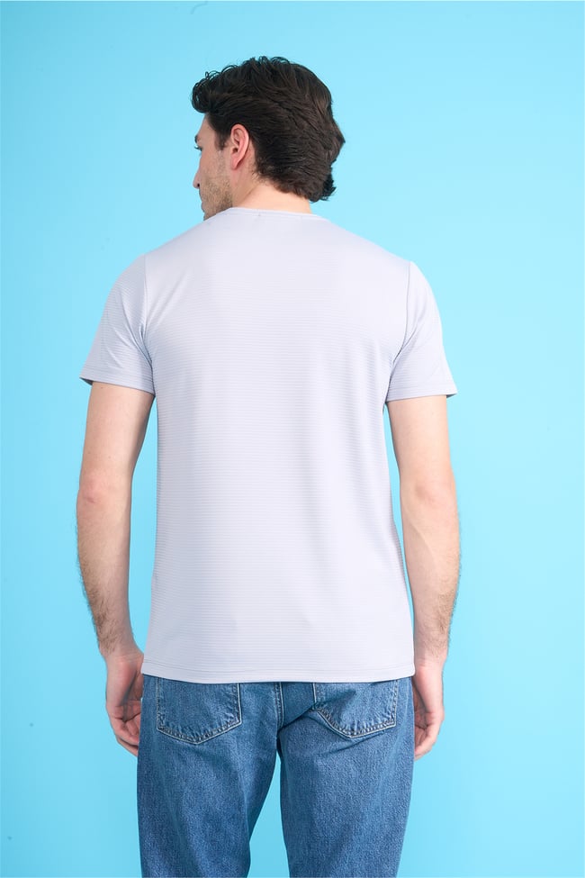 Çetinkaya Mentality 4545 Bisiklet Yaka Regular Baskılı T-shirt Gri