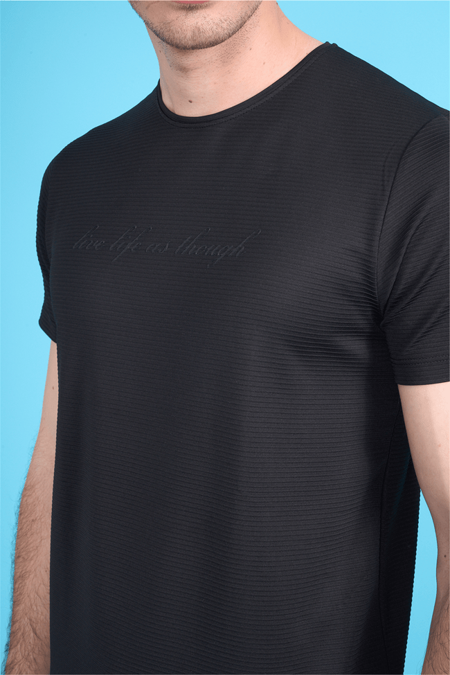 Çetinkaya Mentality 4545 Bisiklet Yaka Regular Baskılı T-shirt Siyah
