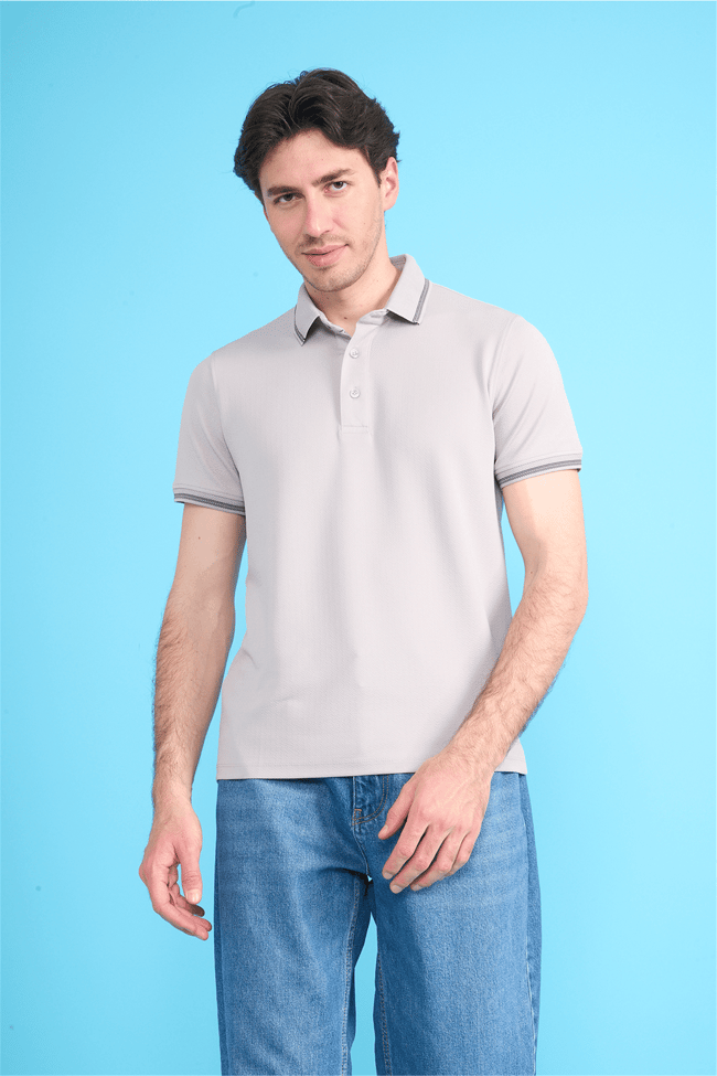 Çetinkaya Mentality 4555 Polo Yaka Regular Modelli T-shirt Gri