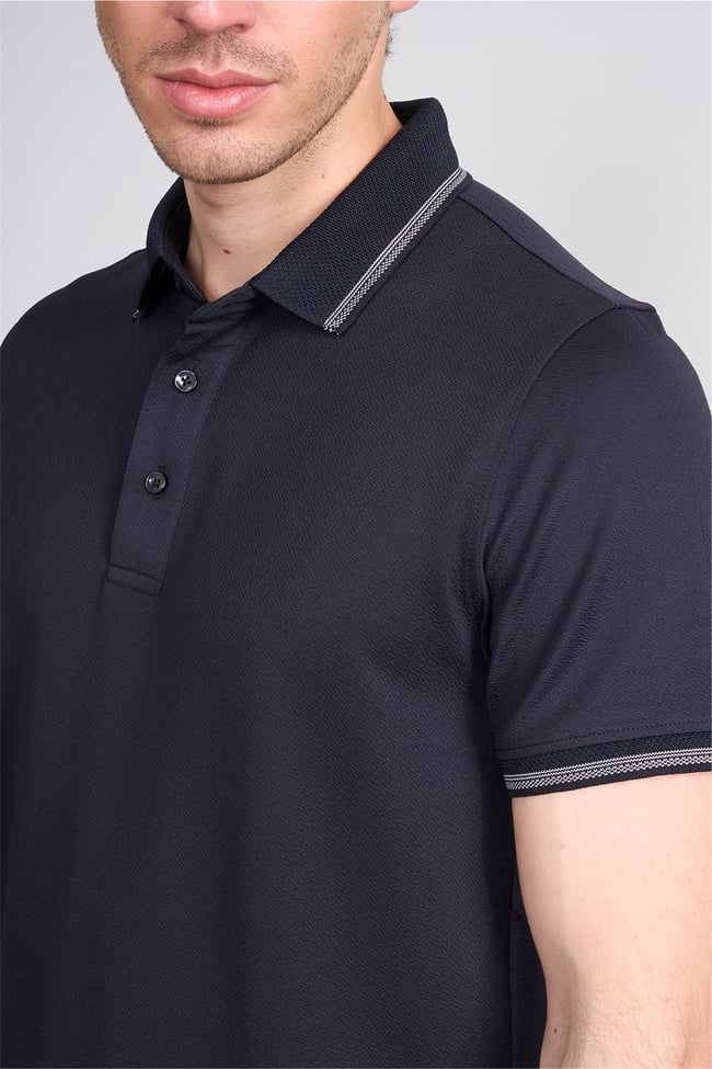 Çetinkaya Mentality 4555 Polo Yaka Regular Modelli T-shirt Lacivert