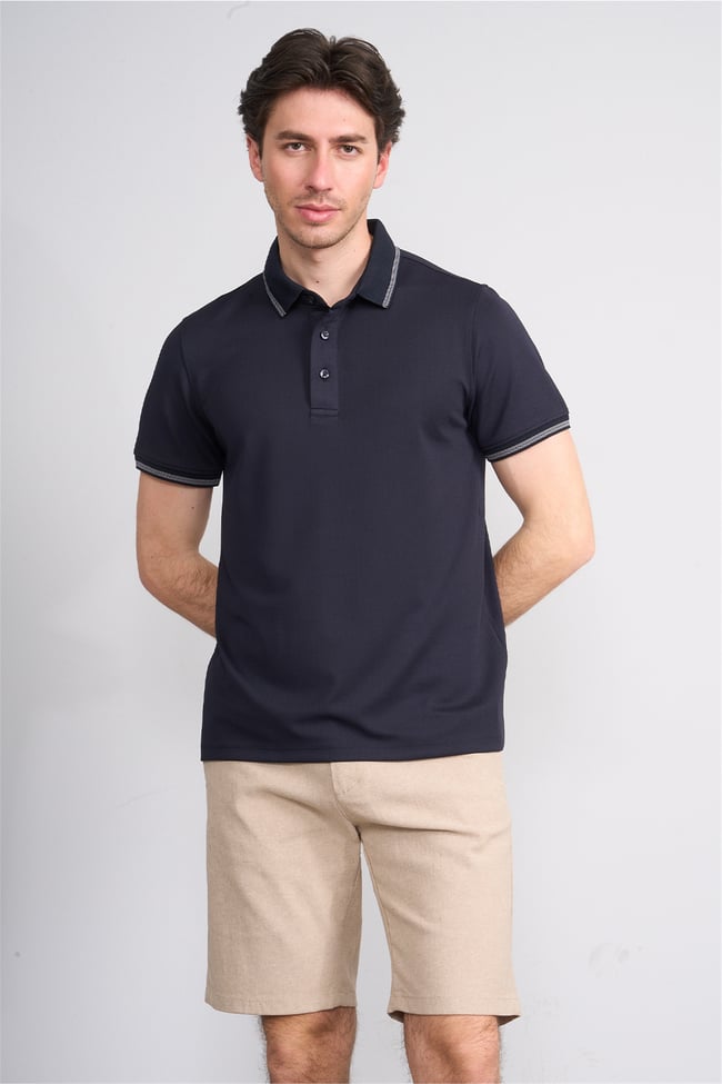 Çetinkaya Mentality 4555 Polo Yaka Regular Modelli T-shirt Lacivert