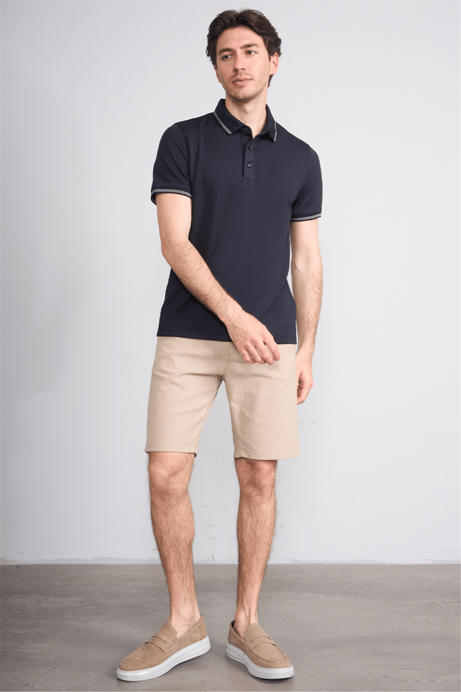 Çetinkaya Mentality 4555 Polo Yaka Regular Modelli T-shirt Lacivert