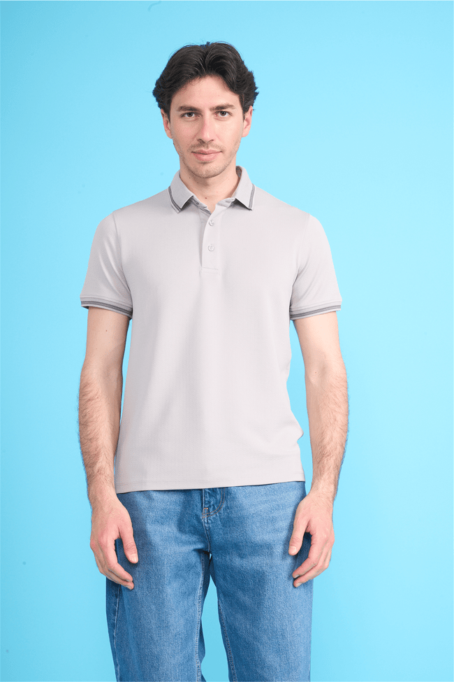 Çetinkaya Mentality 4555 Polo Yaka Regular Modelli T-shirt Gri