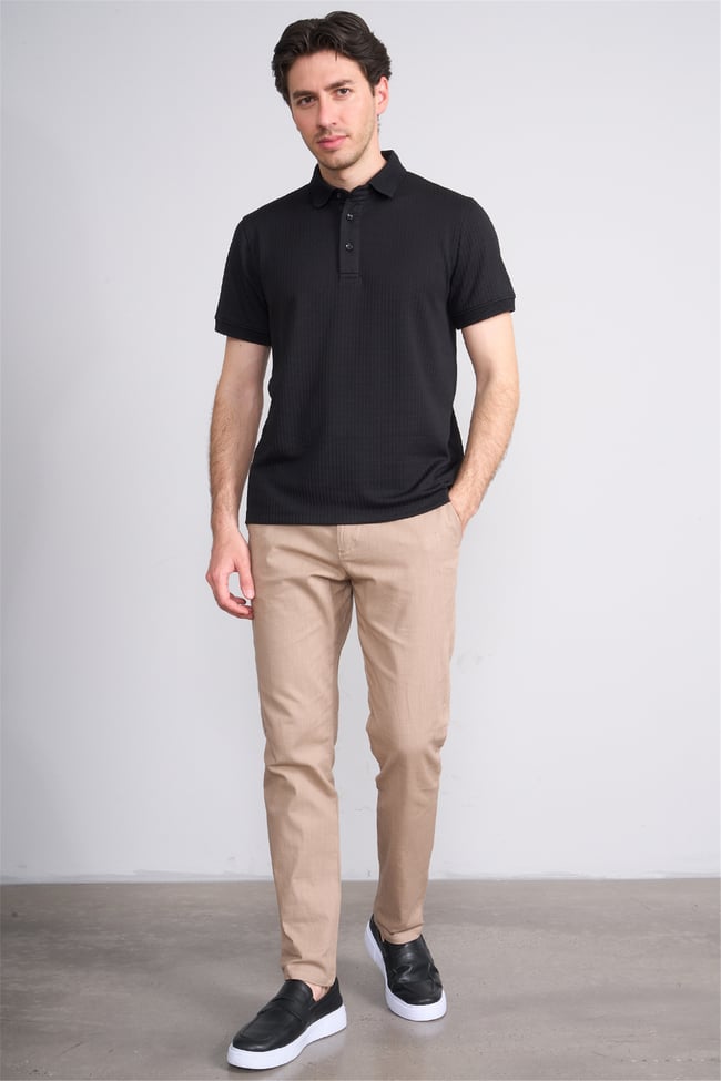 Çetinkaya Mentality 4561 Polo Yaka Regular Modelli T-shirt Siyah