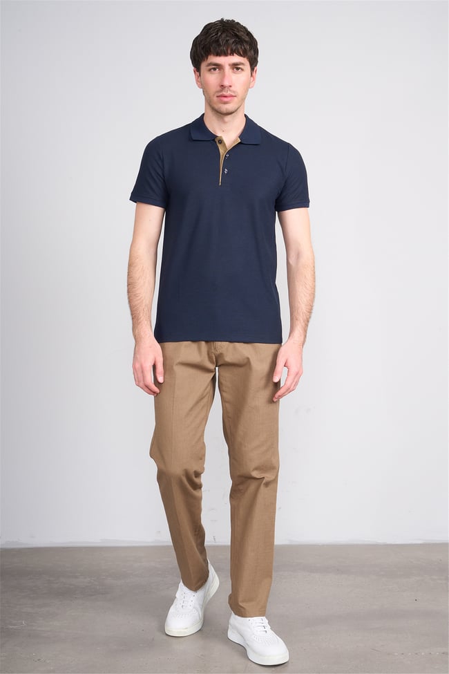 Çetinkaya Mentality 4568 Polo Yaka Regular Modelli T-shirt Lacivert