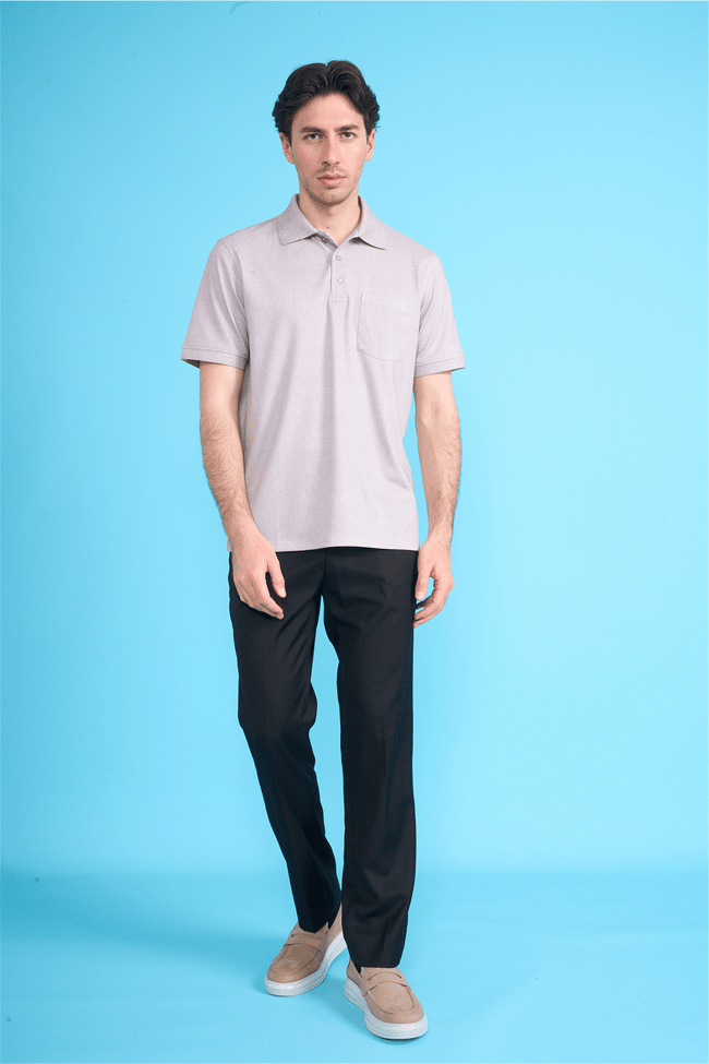 Çetinkaya Mentality 4582 Polo Yaka Regular Modelli T-shirt Vizon