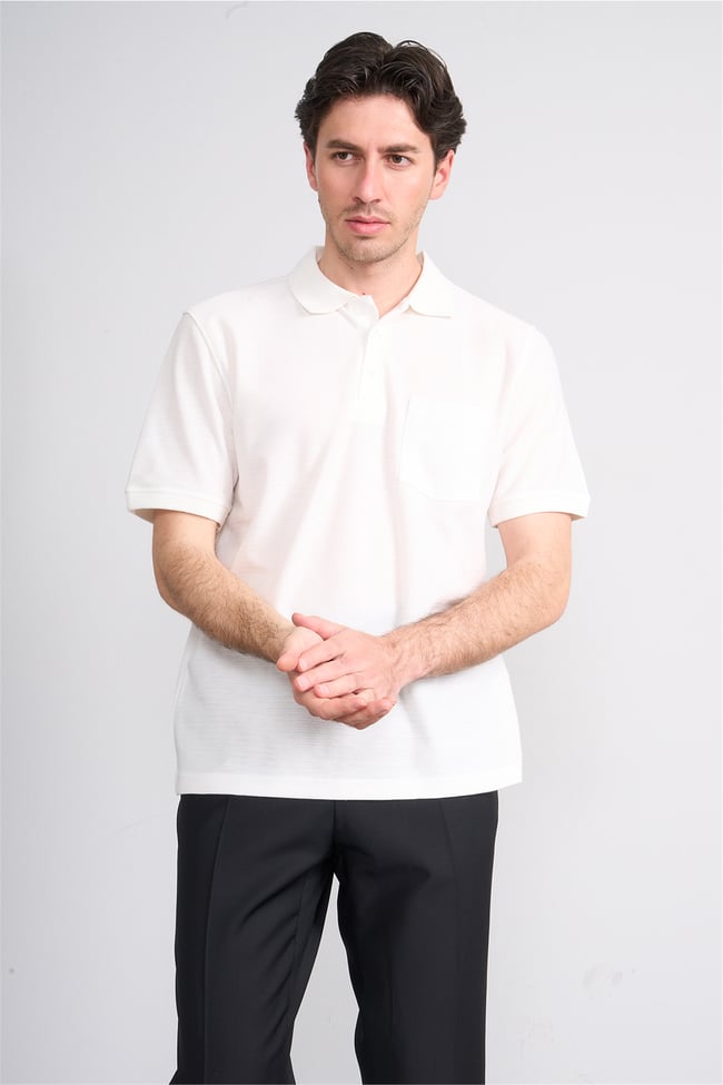 Çetinkaya Mentality 4591 Polo Yaka Regular Modelli T-shirt Beyaz