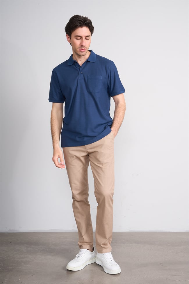 Çetinkaya Mentality 4591 Polo Yaka Regular Modelli T-shirt İndigo