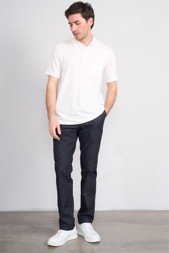 Çetinkaya Mentality 4592 Polo Yaka Regular Modelli T-shirt Beyaz