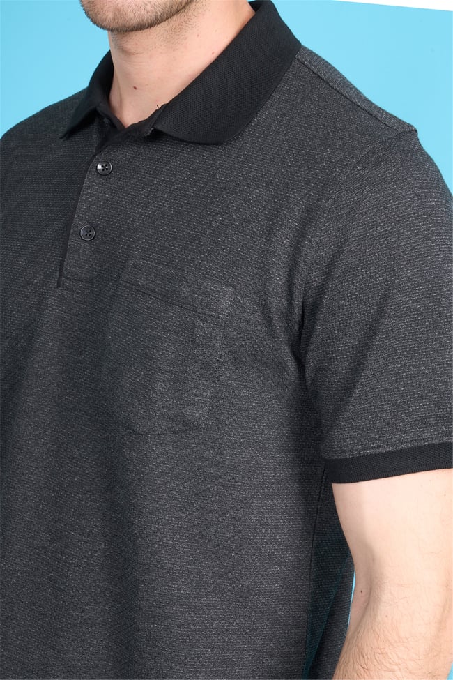 Çetinkaya Mentality 4595 Polo Yaka Regular Modelli T-shirt Siyah