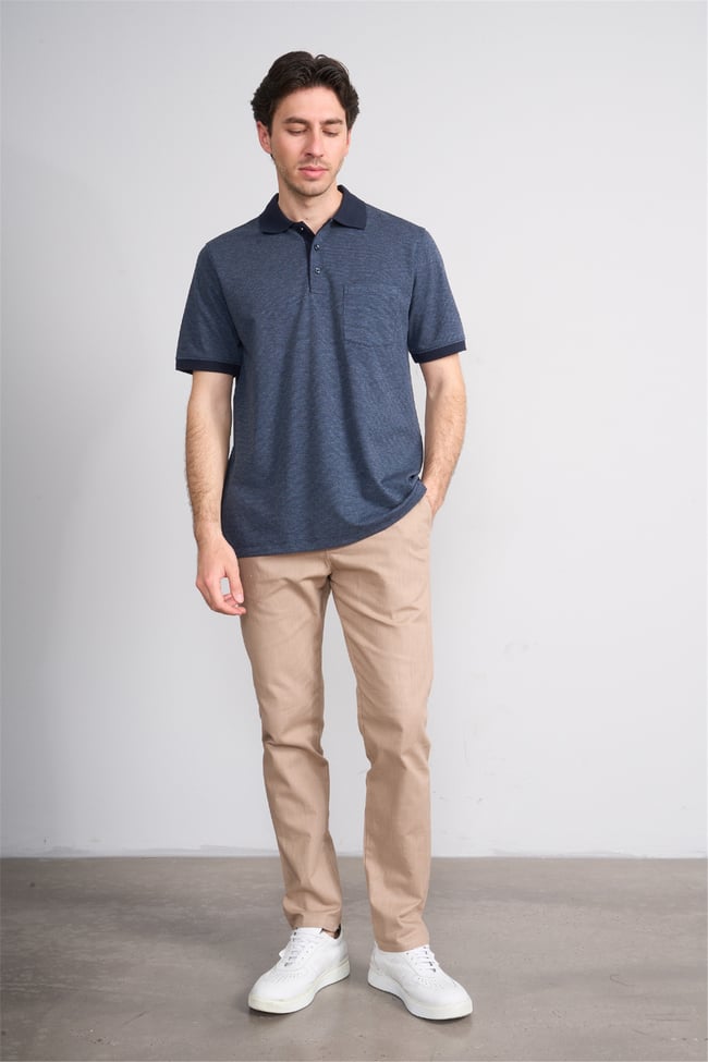Çetinkaya Mentality 4595 Polo Yaka Regular Modelli T-shirt İndigo