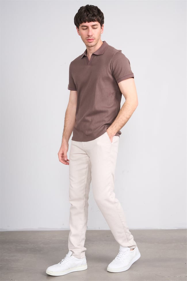 Çetinkaya Mentality 4602 Polo Yaka Regular Modelli T-shirt Kahve