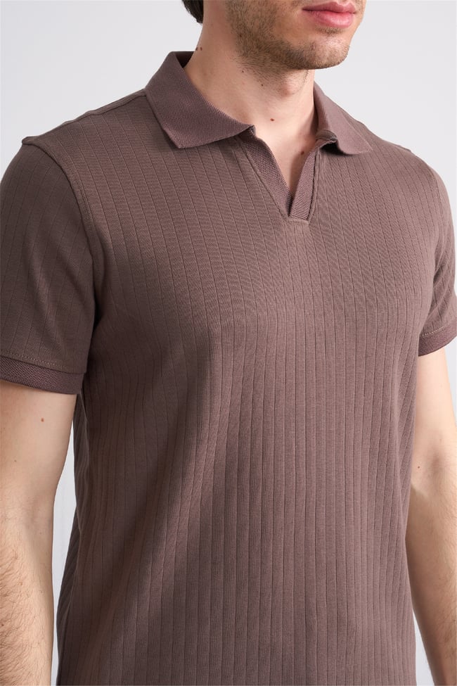 Çetinkaya Mentality 4602 Polo Yaka Regular Modelli T-shirt Kahve