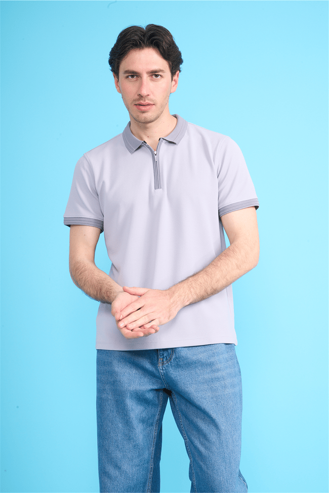 Çetinkaya Mentality 4604 Polo Yaka Regular Modelli T-shirt Gri