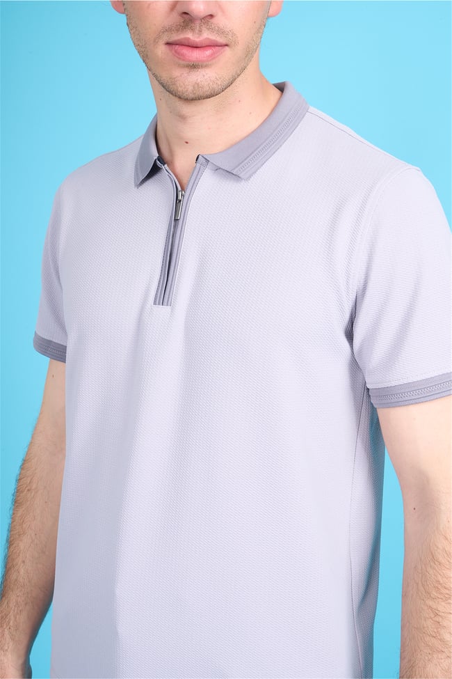 Çetinkaya Mentality 4604 Polo Yaka Regular Modelli T-shirt Gri