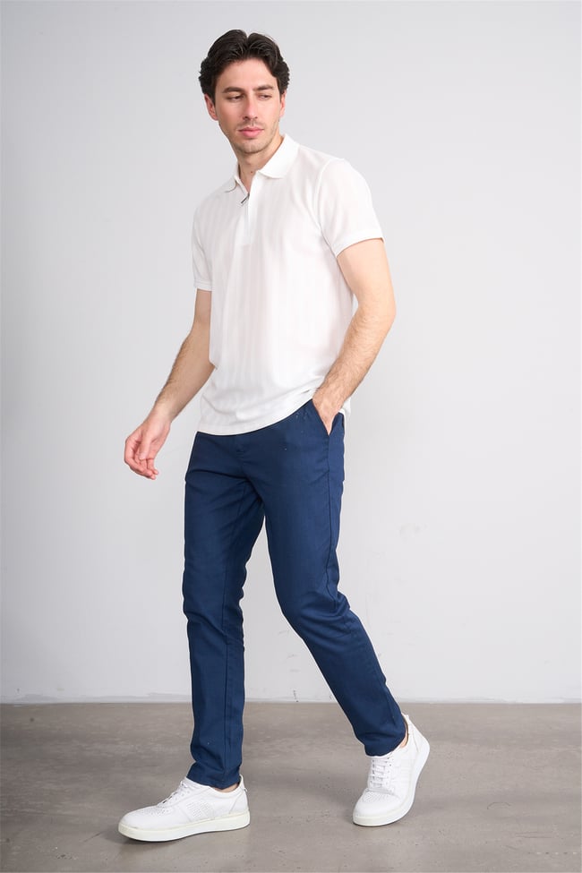 Çetinkaya Mentality 4611 Fermuarlı Polo Yaka Regular Modelli T-shirt Beyaz