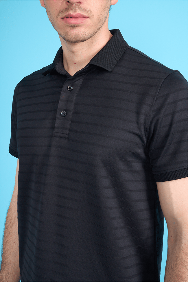 Çetinkaya Mentality 4620 Polo Yaka Regular Modelli T-shirt Siyah