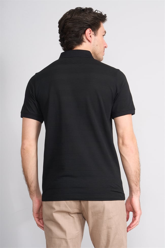 Çetinkaya Mentality 4622 Polo Yaka Regular Modelli T-shirt Siyah