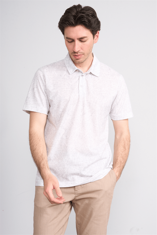 Çetinkaya Mentality 4772 Polo Yaka Regular Micro İnterlok T-shirt Gri