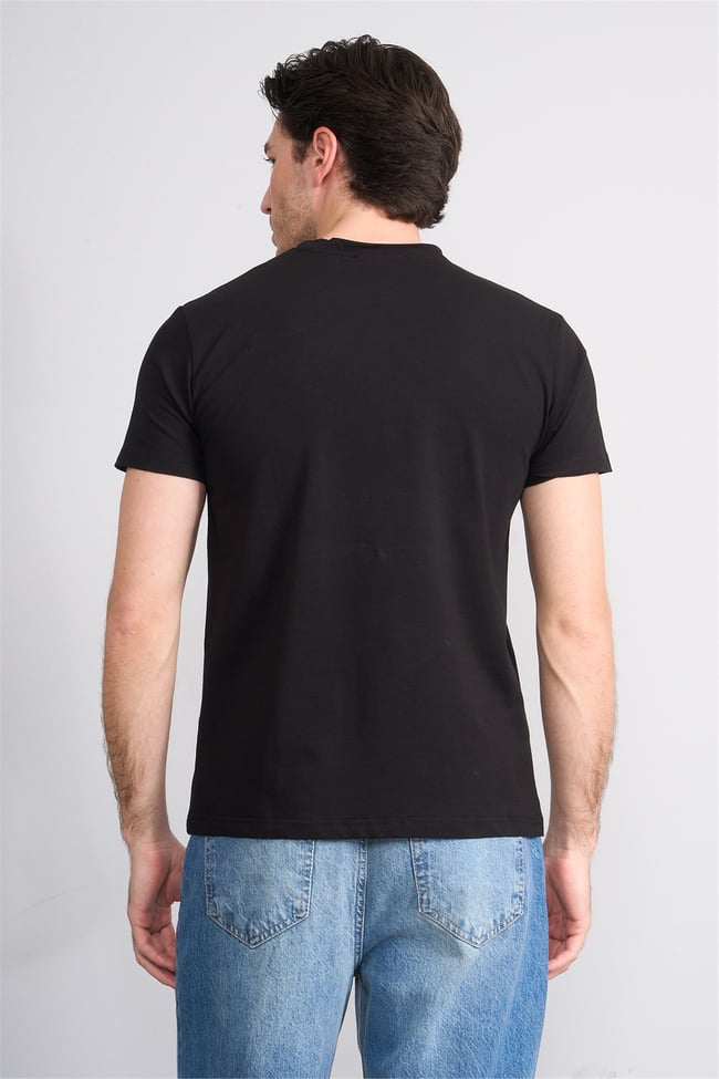 Çetinkaya Mentality 4830 Bisiklet Yaka Regular Baskılı T-shirt Siyah