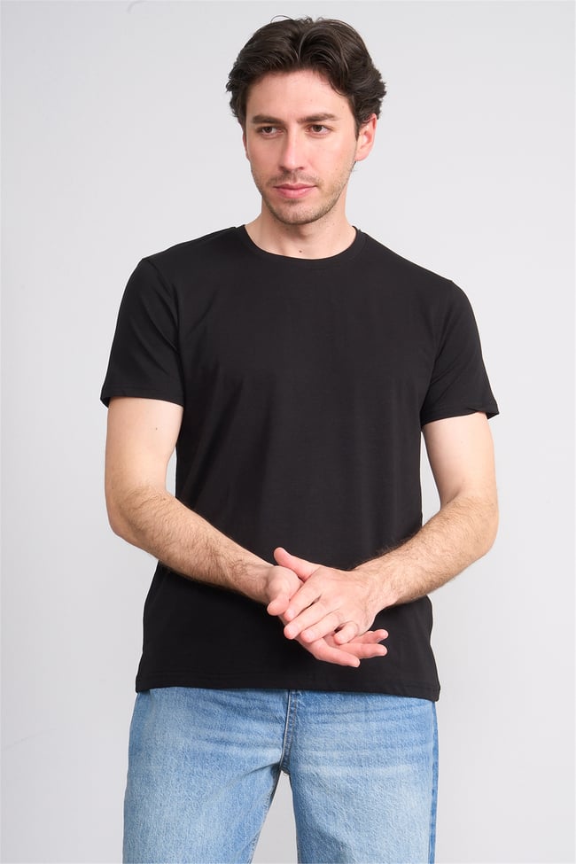 Çetinkaya Mentality 4831 Bisiklet Yaka Regular Baskılı T-shirt Siyah