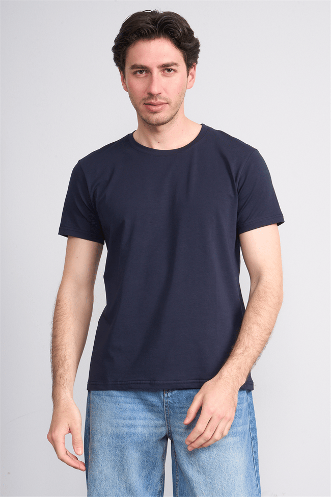 Çetinkaya Mentality 4831 Bisiklet Yaka Regular Baskılı T-shirt Lacivert