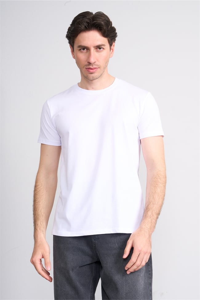 Çetinkaya Mentality 4831 Bisiklet Yaka Regular Baskılı T-shirt Beyaz